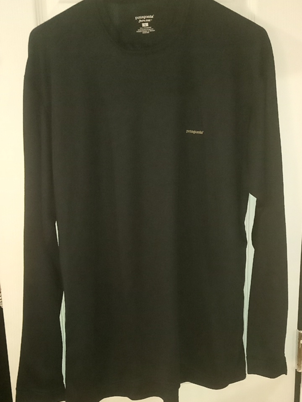 Patagonia Black Long-Sleeve Crew Tee with Small Logo